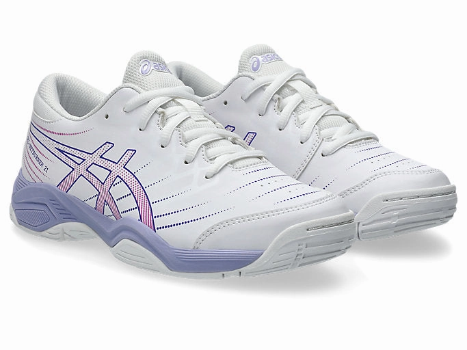 Asics Kid's Gel Netburner 21 Gs White/Violet Netball Shoes Asics Gel Cumulus 26 Running Shoes Review