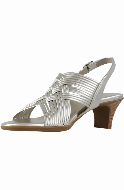 Munro Women's Marianna Slingback Sandal - Natural Metallic Leather Barbados Address