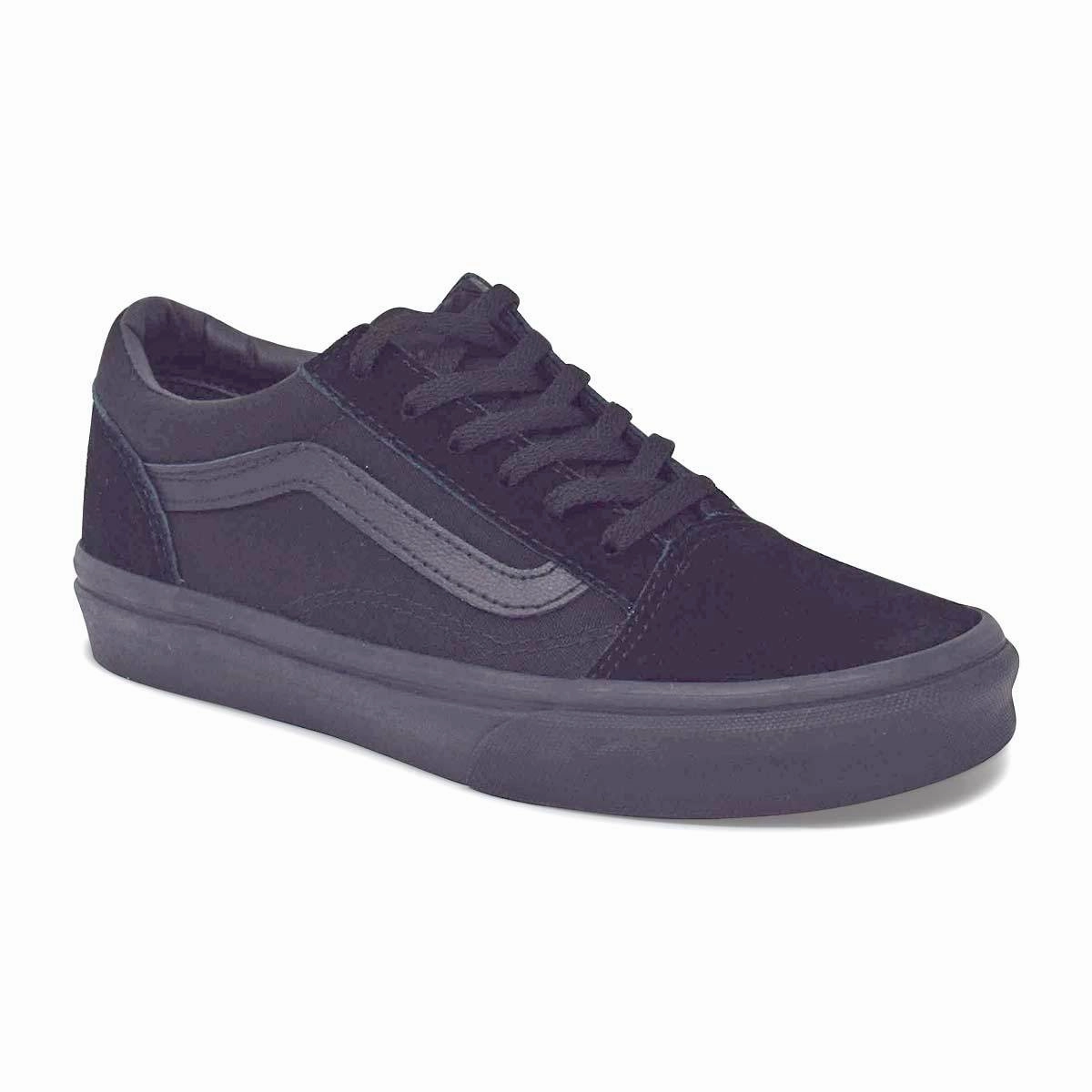 Vans Kids Old Skool Black/Black Shoes Retractable Wheels Simple Skate