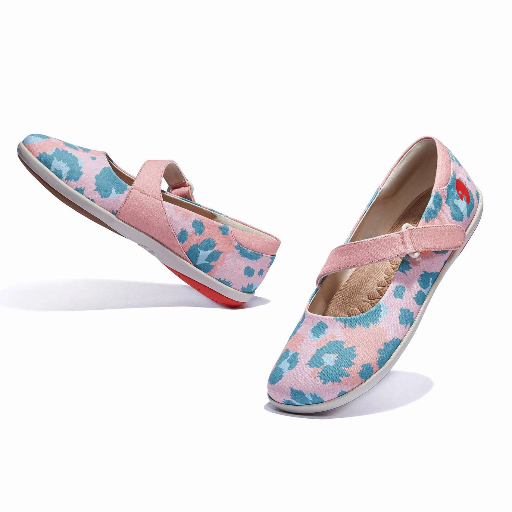 Pink Blue Leopard Illetes III Women Ariat Floral Embossed Casual Shoes