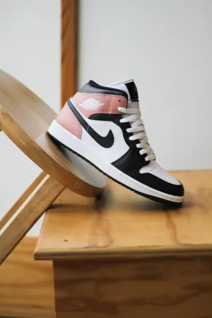 AIR JORDAN 1 MID "WHITE/BLACK-RUST PINK" Nike Air Pegasus Running Shoes