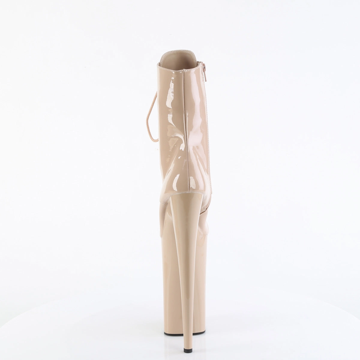 Leopard Print Hunter Boots 10 Inch Heel BEYOND-1020 Nude Patent