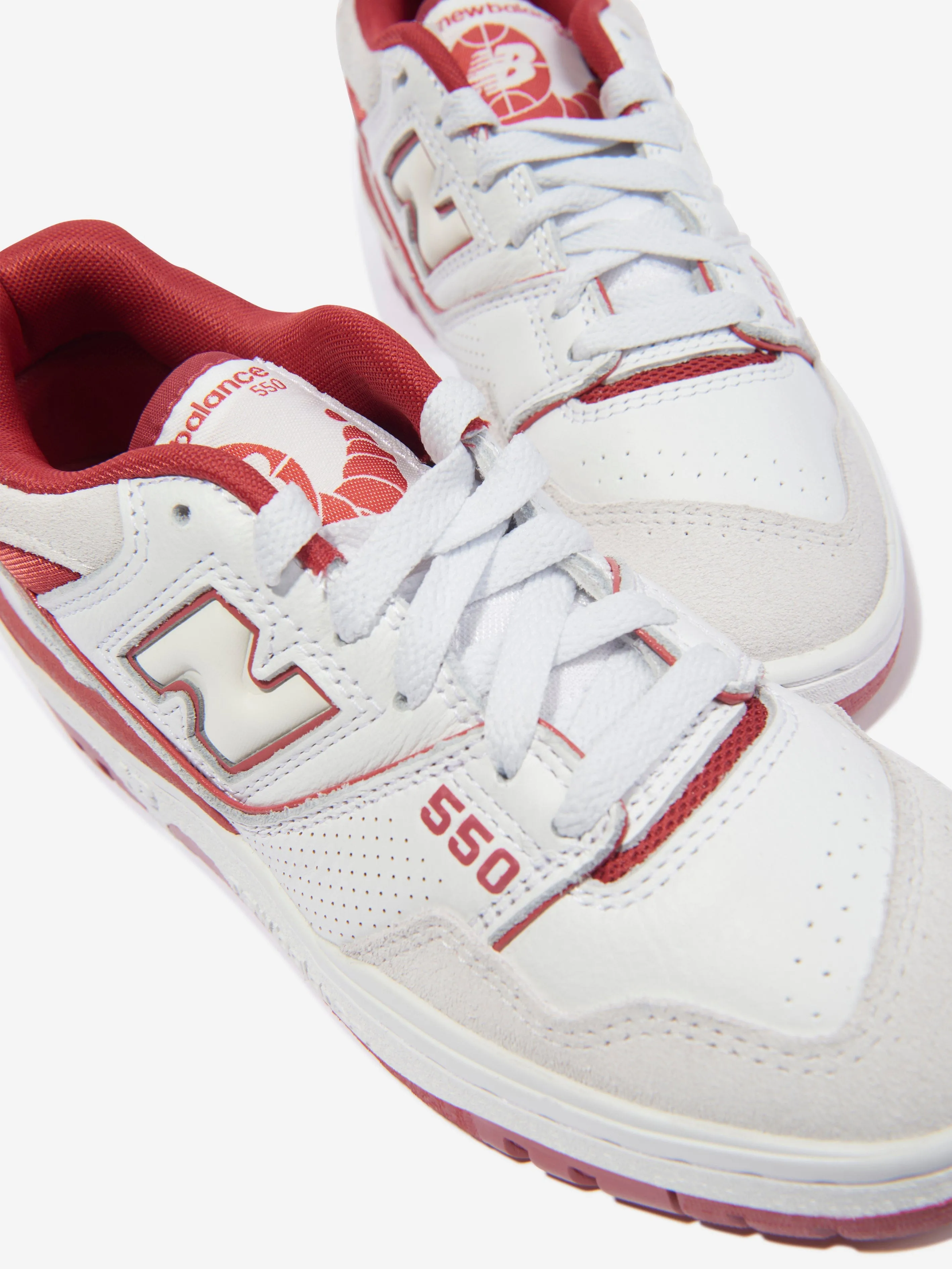 New Balance Kids 550 Logo Trainers in White Weight Training Shoes For Feet