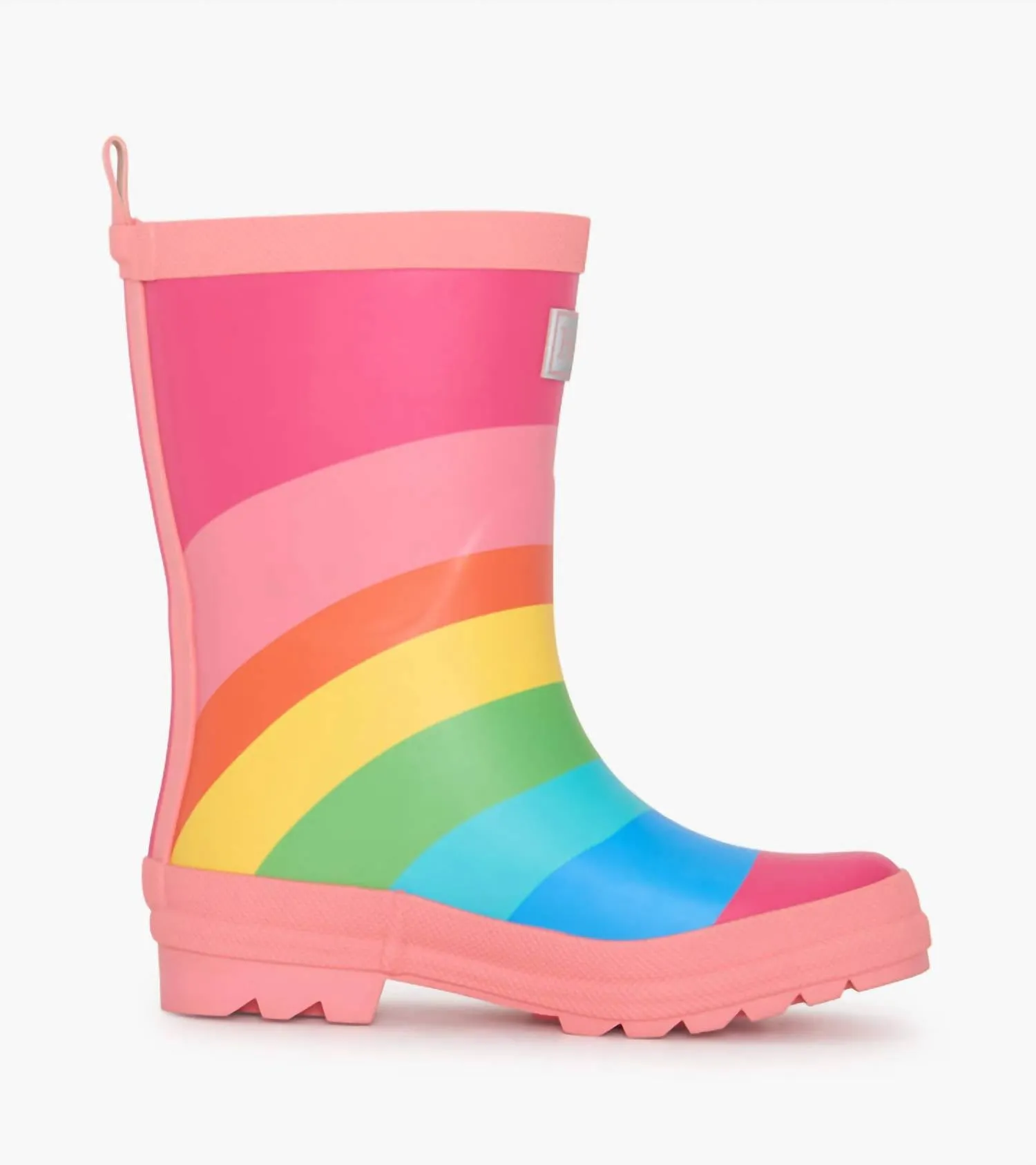 Girl's Rainbow Matte Rain Boots In Fuchsia Flat And Boots