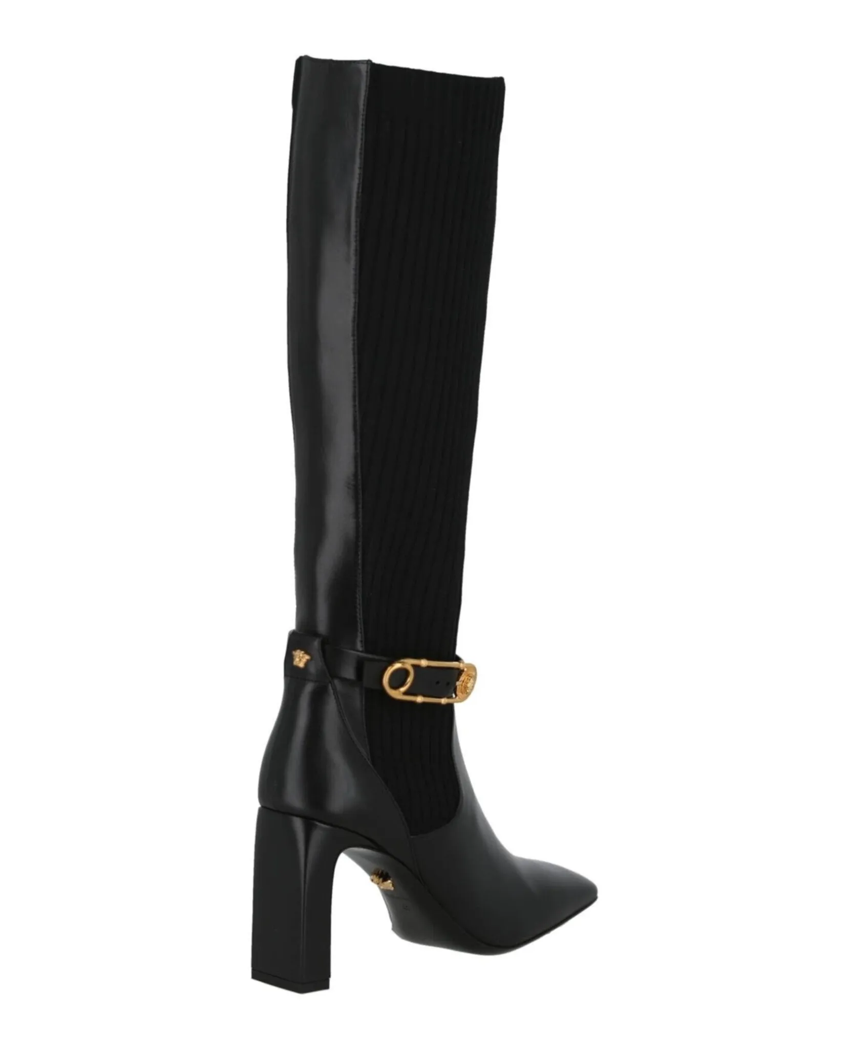 Punk Boots Safety Pin Leather Boots