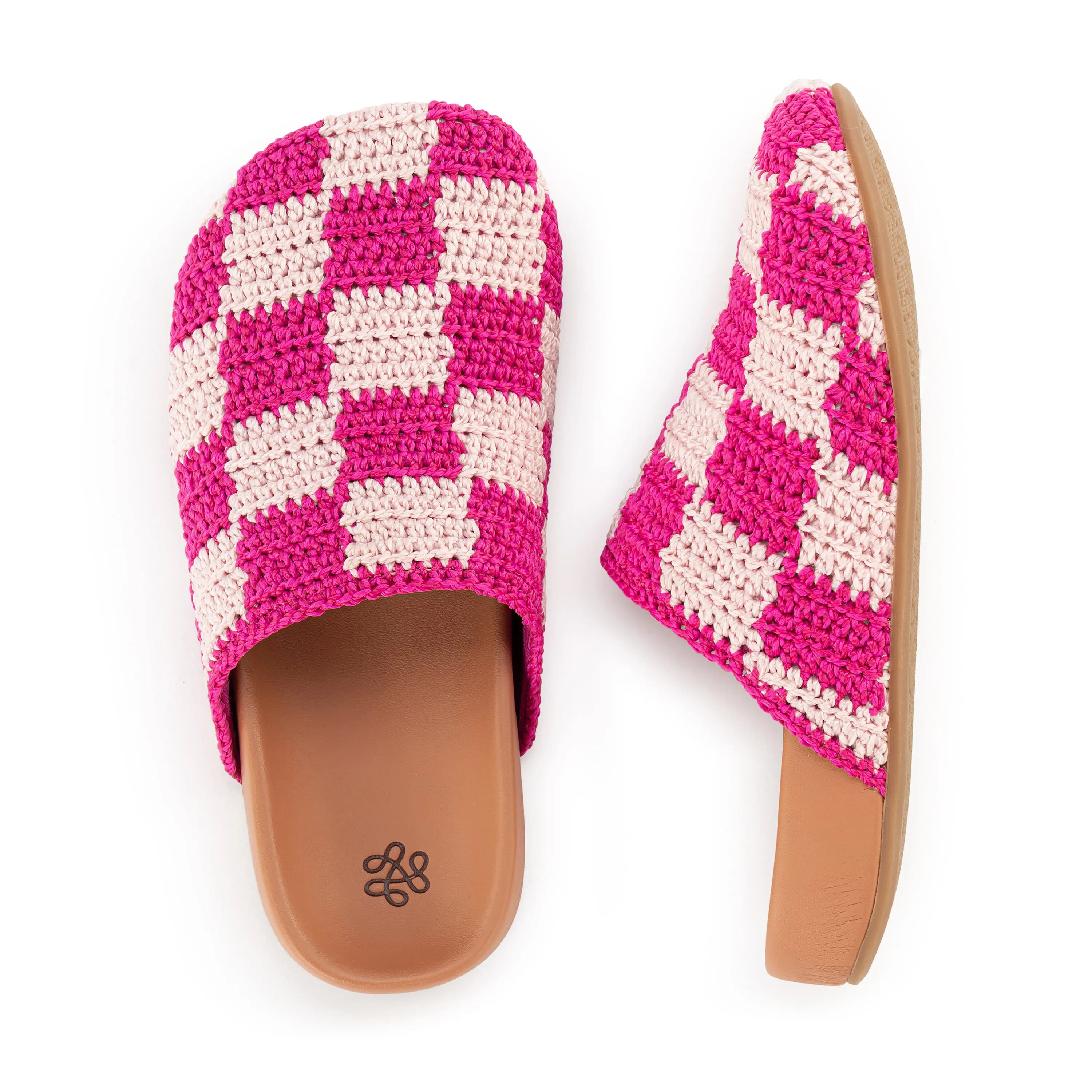 Joma Shoes Bolinas Clog - Kids - Hand Crochet - Pink Check