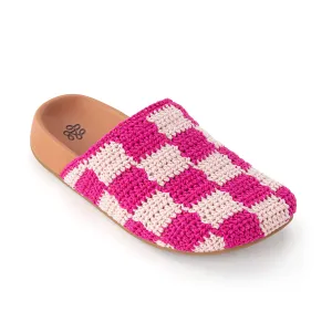 Bolinas Clog - Kids - Hand Crochet - Pink Check Trail Runnig Shoe