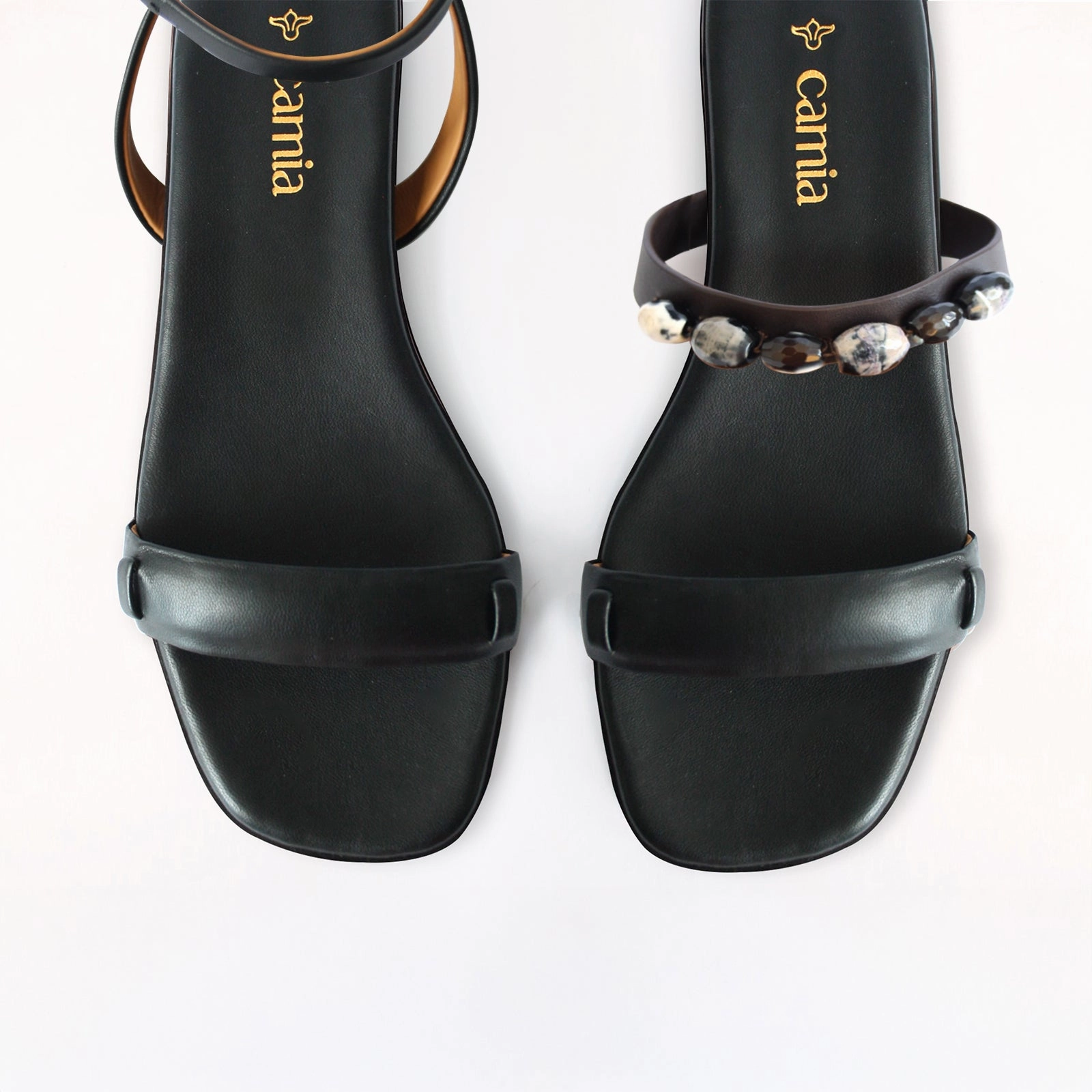 Black Swap Sandal with Agatas Curacao Sandals