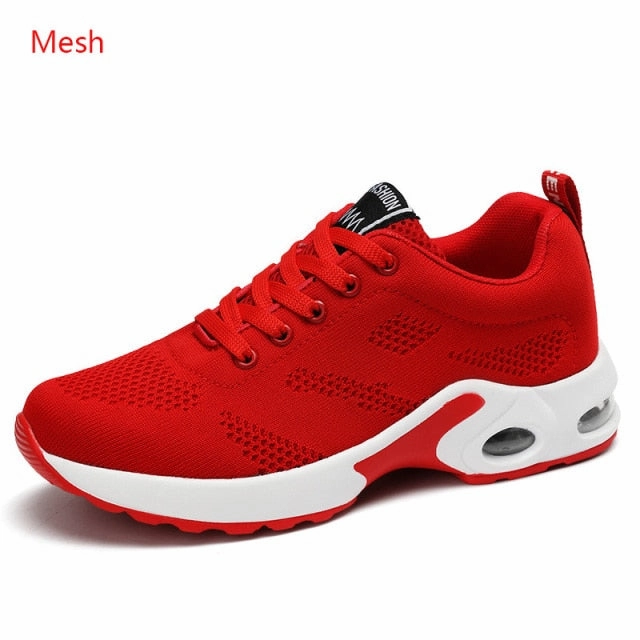 Fashion Women Sneakers Running Shoes Outdoor Sports Shoes Breathable Mesh Comfort Jogging Mesh Shoes Air Cushion Lace Up Ladies Trail Running Shoes With Carbon Fiber Plate
