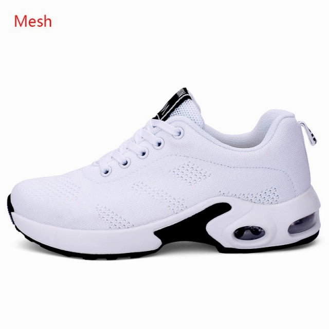 Fashion Women Sneakers Running Shoes Outdoor Sports Shoes Breathable Mesh Comfort Jogging Mesh Shoes Air Cushion Lace Up Ladies Fuga Trail Shoes