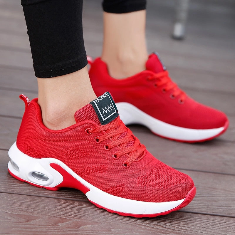 Trail Running Shoes Outlet Fashion Women Sneakers Running Shoes Outdoor Sports Shoes Breathable Mesh Comfort Jogging Mesh Shoes Air Cushion Lace Up Ladies