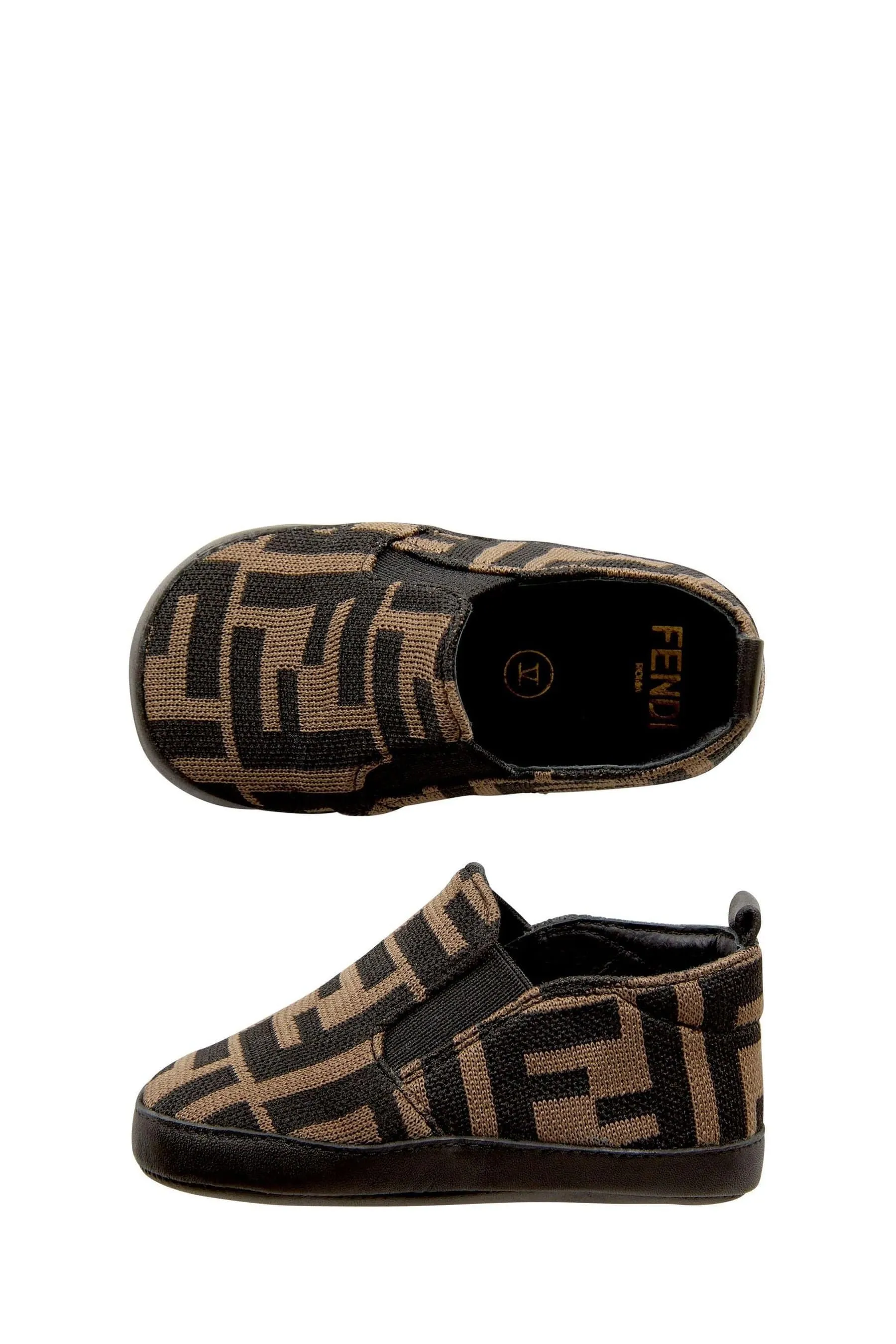 Boxing Shoes Training Fendi Baby Boys FF Logo Slip On Shoes in Brown