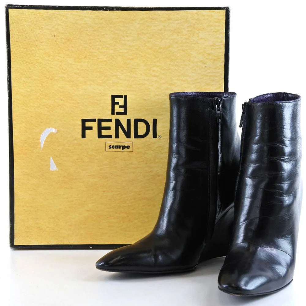 Fendi boots 604910 Calfskin black boots Women 36 Boots To Wear With Short Dress