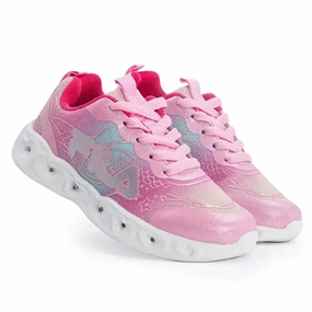 FILA Ariel Lights Kids Sneaker - White/Pink Shoes