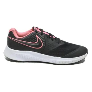 NIKE Star Runner Girls Lace-Up Trainers Black & Pink Synthetic UK 5 Sports Best Casual Training Shoes