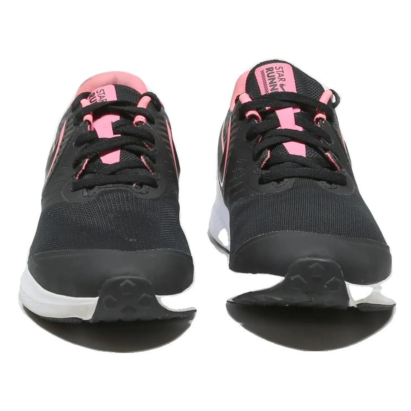 NIKE Star Runner Girls Lace-Up Trainers Black & Pink Synthetic UK 5 Sports Training Shoes 2019