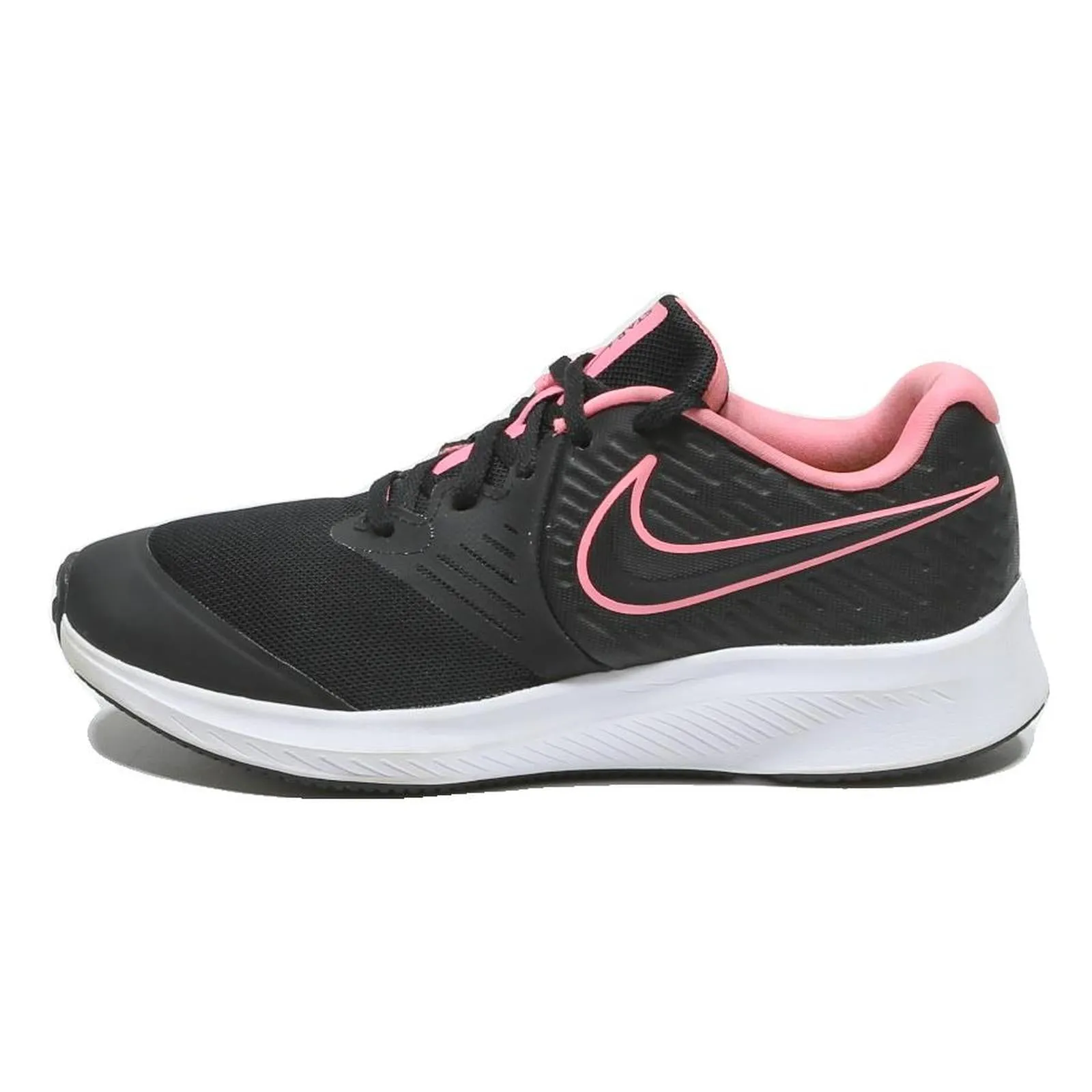 NIKE Star Runner Girls Lace-Up Trainers Black & Pink Synthetic UK 5 Sports Better Foam Prowl Slip On Training Shoes