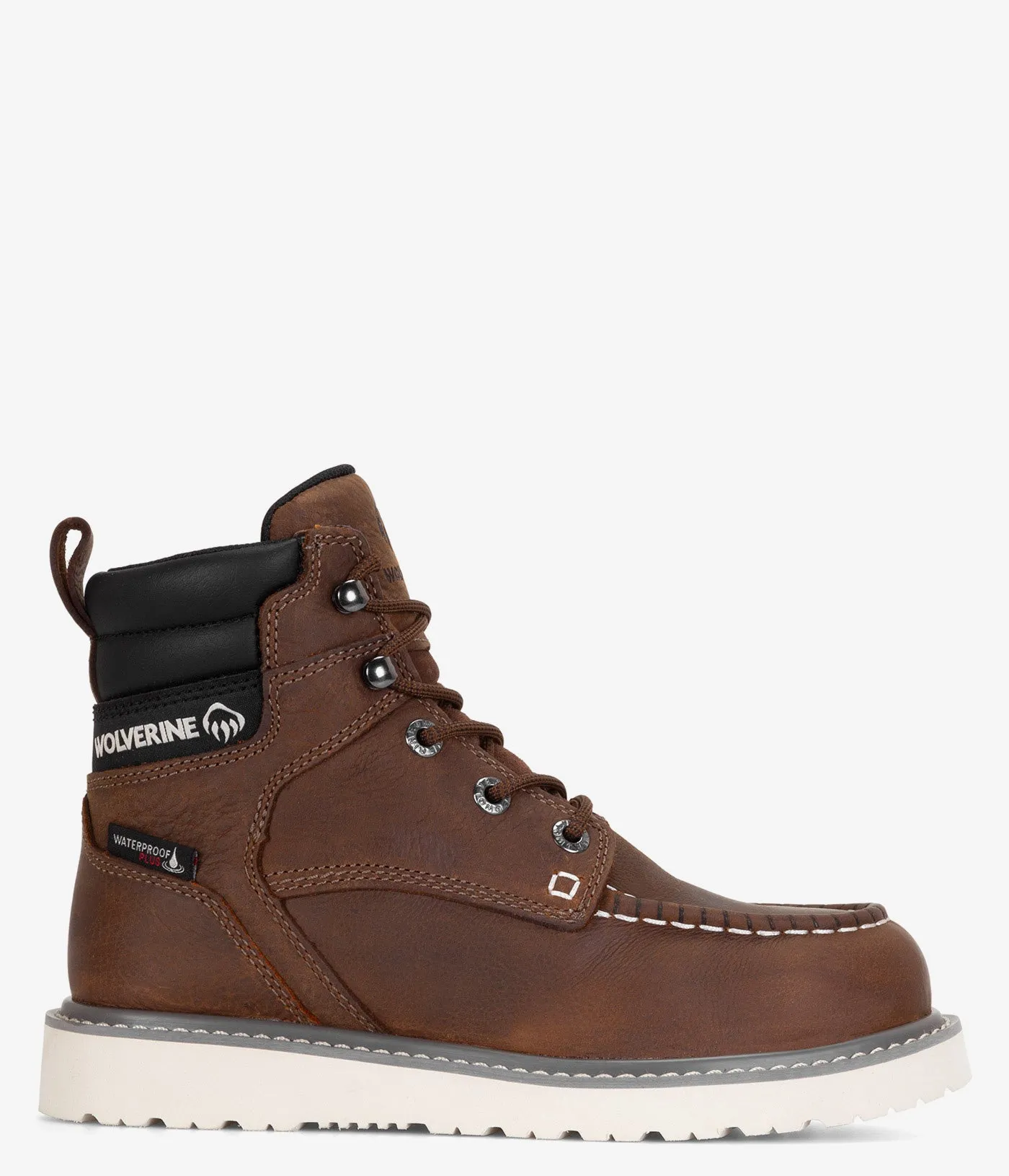 Wolverine Trade Wedge 6" Moc-Toe Steel Toe Waterproof Work Boot - Women Wedding Dresses To Wear With Cowboy Boots