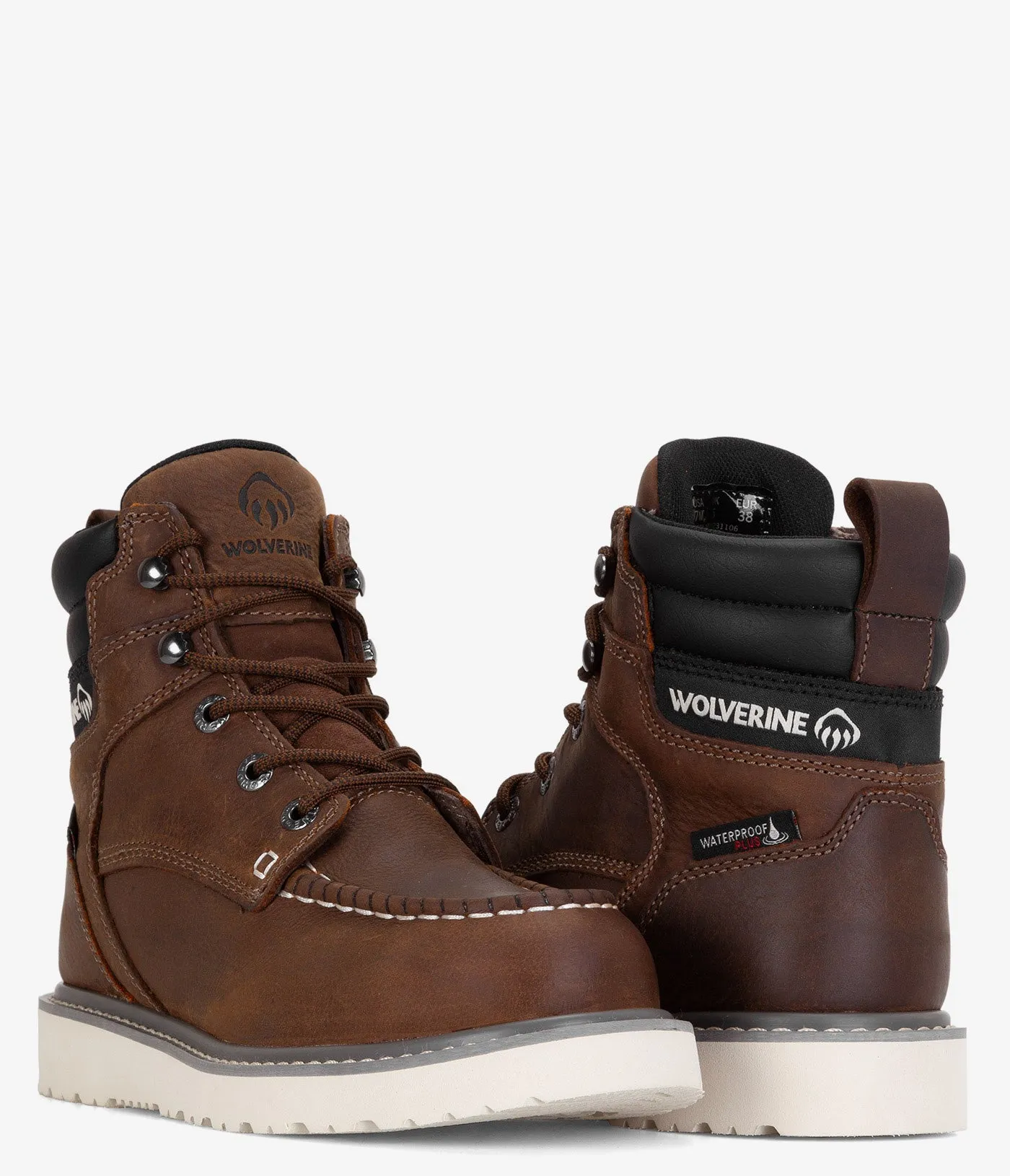 Cute Non Slip Boots Wolverine Trade Wedge 6" Moc-Toe Steel Toe Waterproof Work Boot - Women