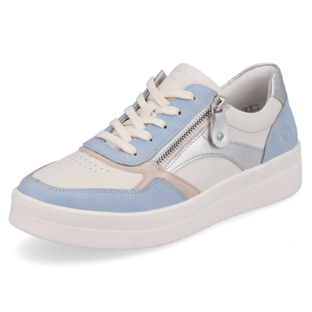 Mountain Casual Shoes Remonte Kendra 01 Aqua/Off White Leather Sneaker (Women's)
