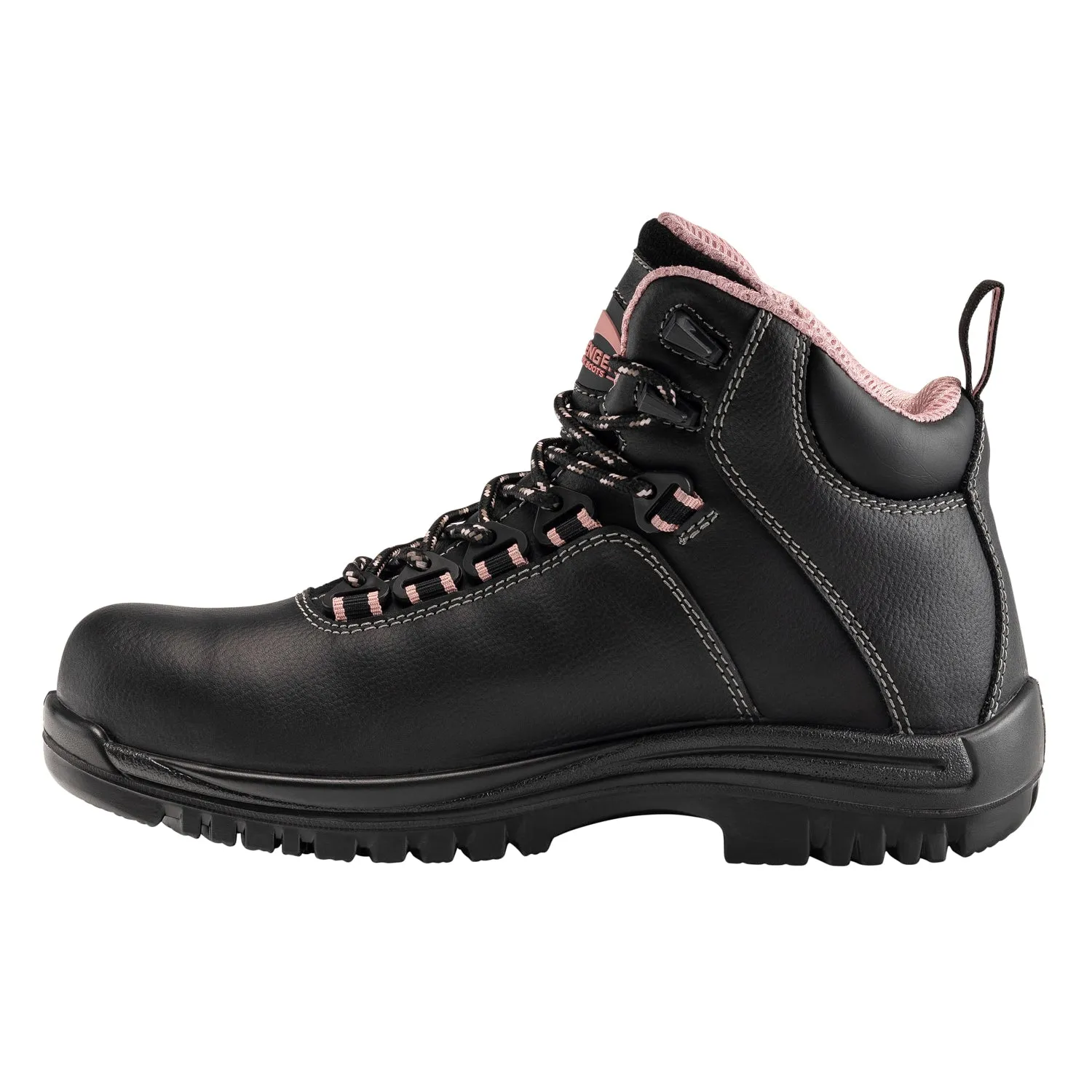 Lace Up Combat Boots Avenger Womens Black Leather Composite Toe Breaker PR WP Work Boots 7.5 W