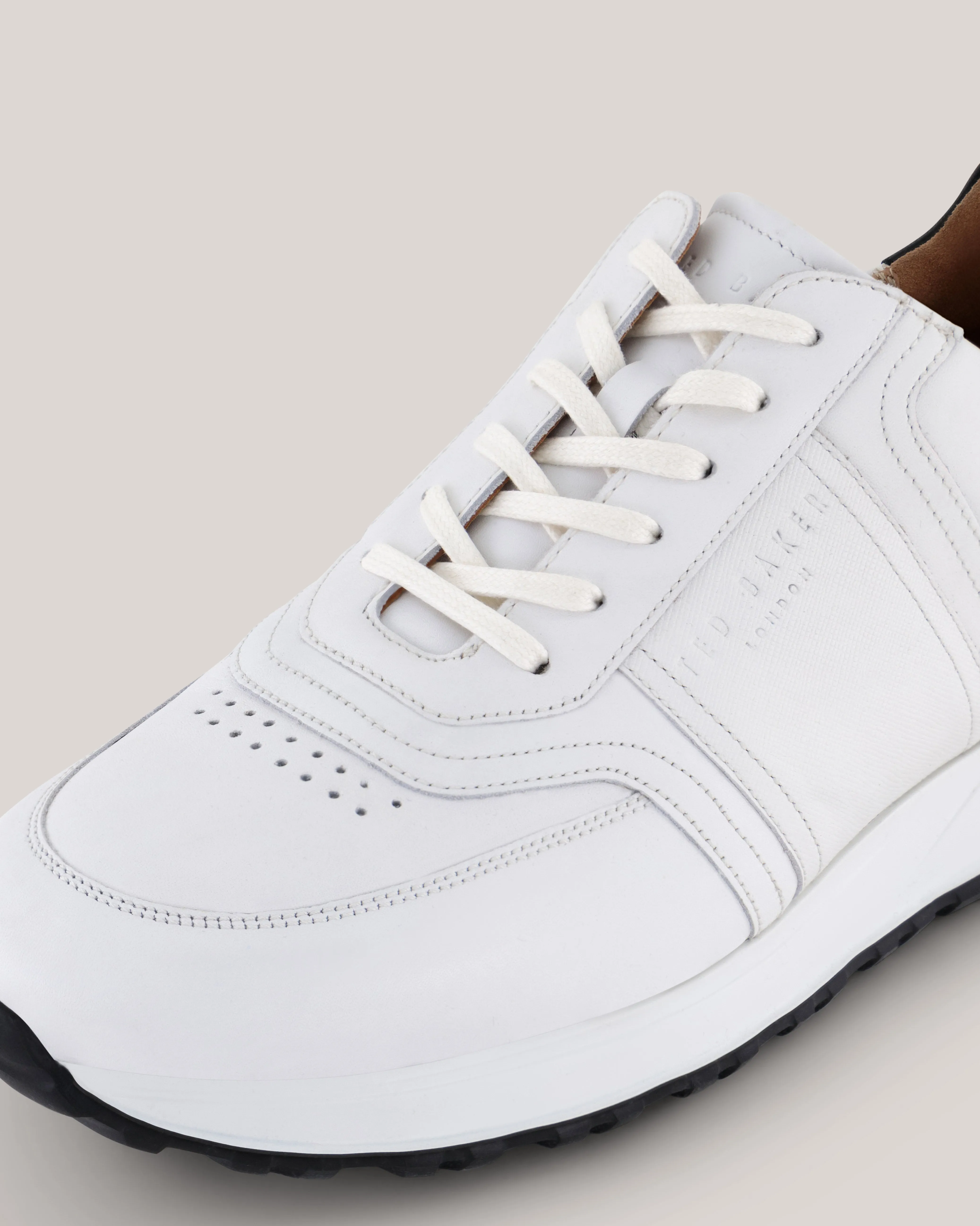 Best Training Shoes For Bunions Fraine Leather Lace Up Jogger White