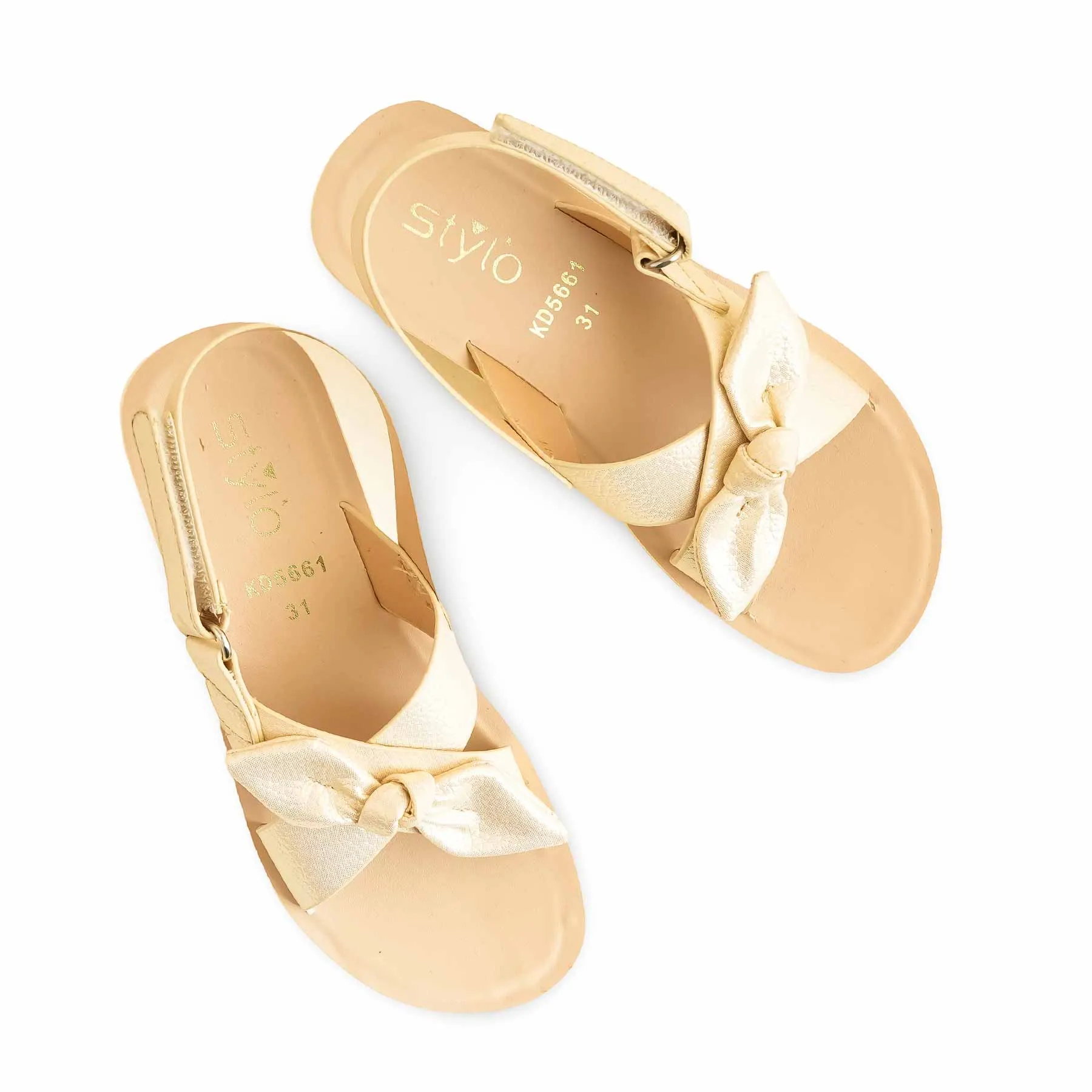San Girls Golden Formal Sandal KD5661