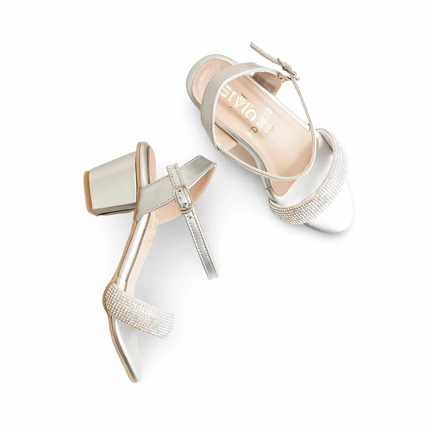 Sandals By White Mountain Girls Silver Fancy Sandal KD5632