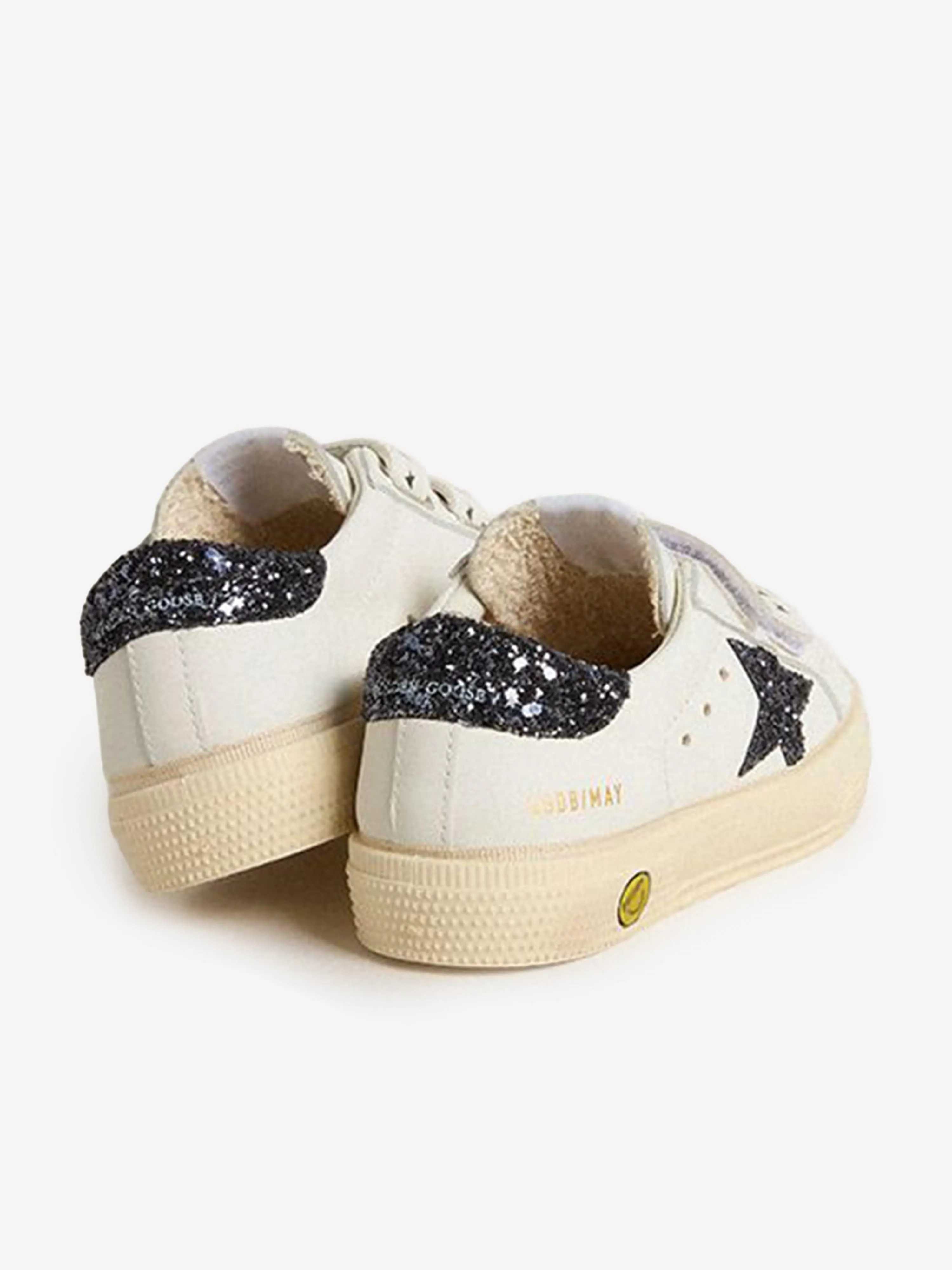 Golden Goose Girls Leather and Glitter Star May Trainers in White Training Shoes Nz