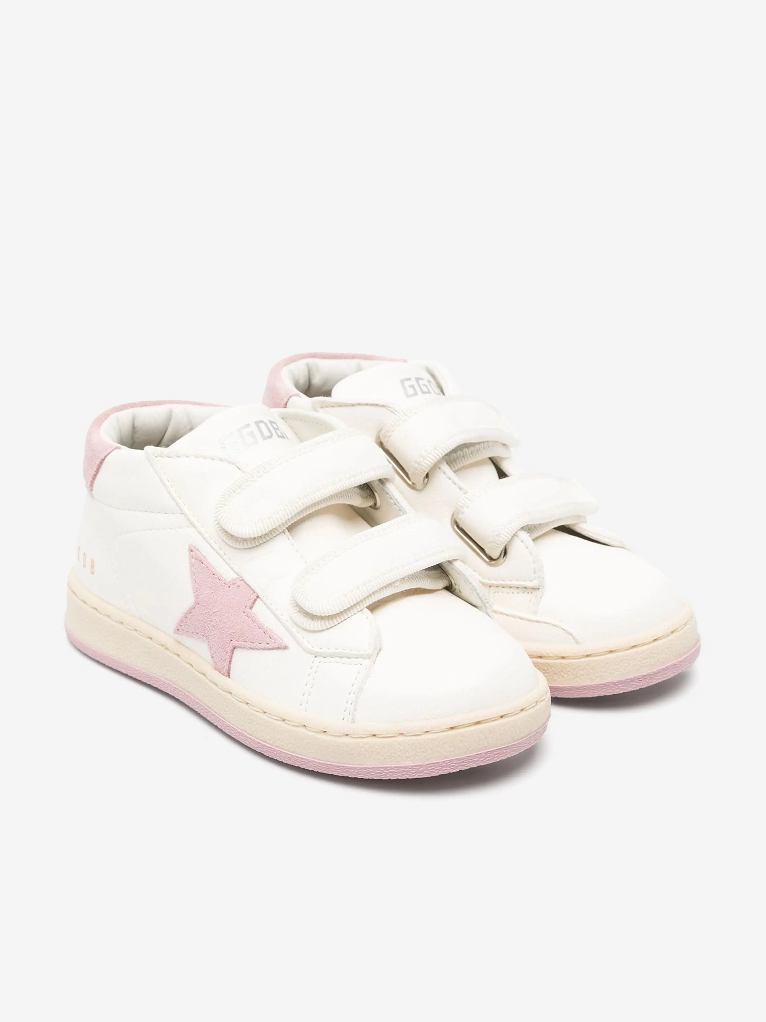 Golden Goose Girls Leather and Suede Star June Trainers in White Cj Trainer Shoes