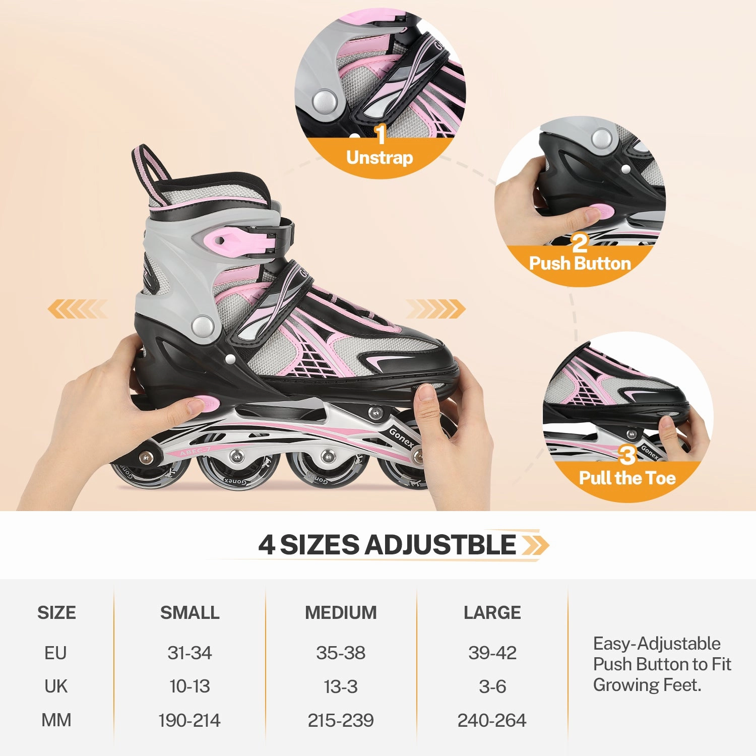 Buy Skate Shoe Gonex Inline Skates for Girls Boys Kids