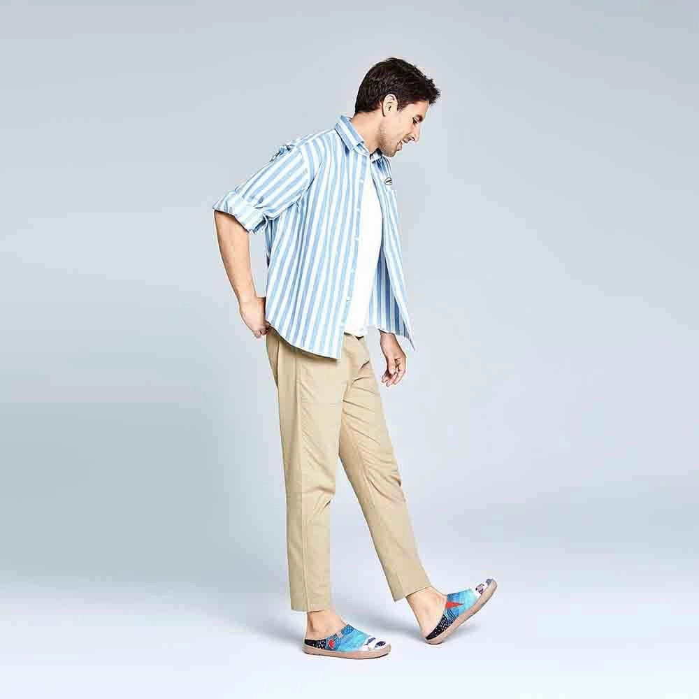 Happy Fish Men Slipper Suede Lace Up Shoes Casual