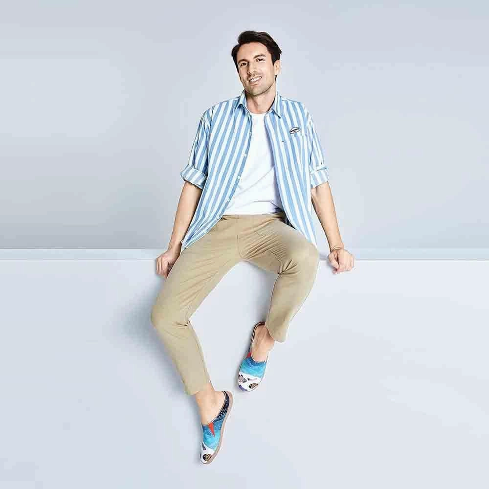 Business Casual White Shoes Happy Fish Men Slipper