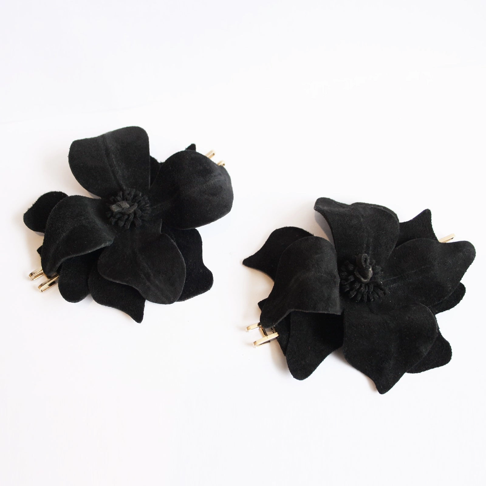Black Heeled Swap Sandal Charcoal Camia Flower Nama Sandals