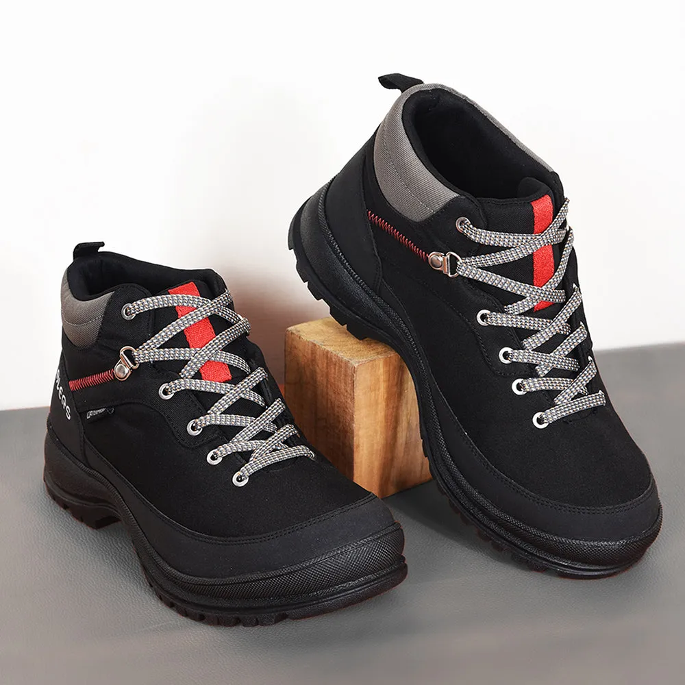 Healers Sports Trekking Black Lacing Shoes For Men RACE-1 By Liberty Formal Dress And Casual Shoes