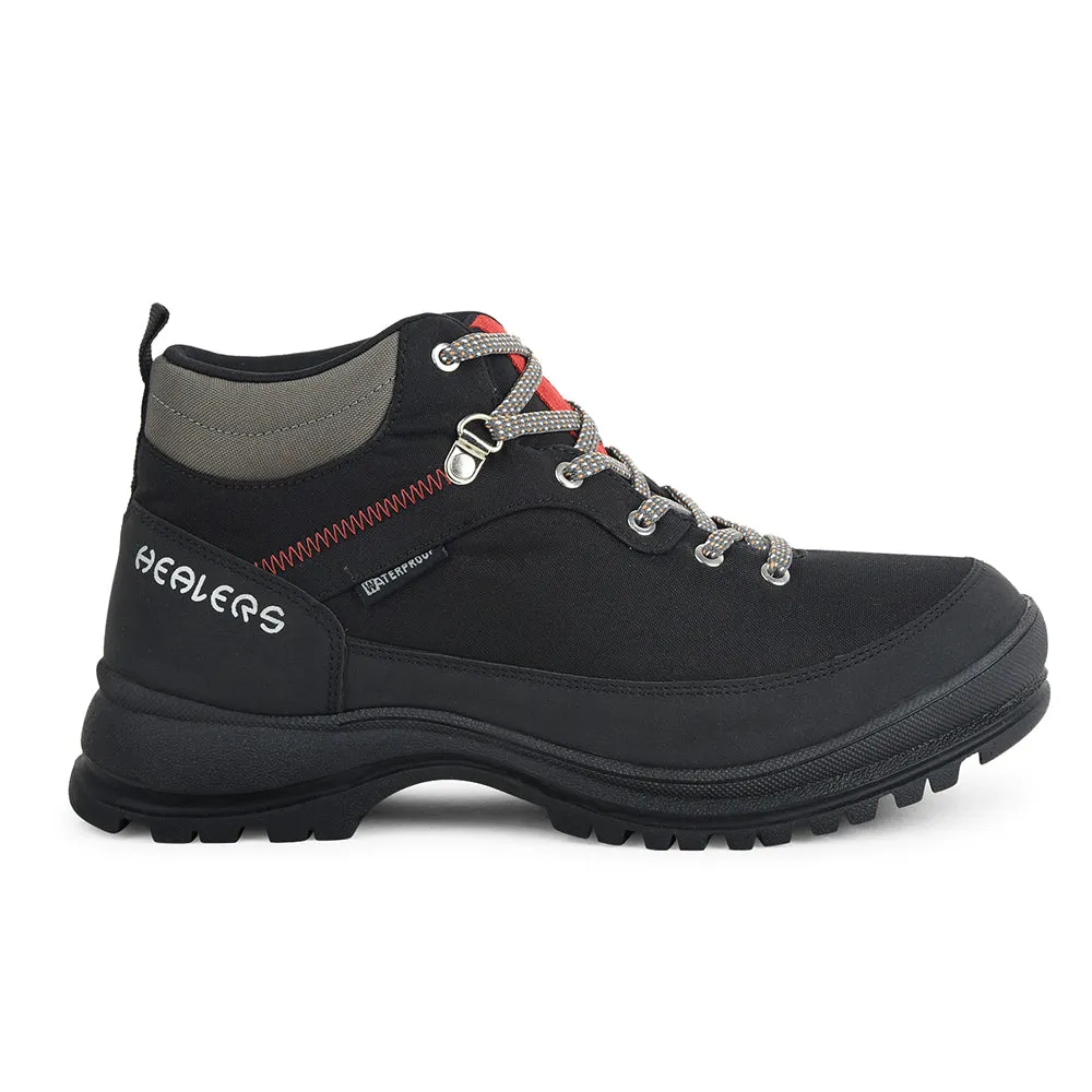 Healers Sports Trekking Black Lacing Shoes For Men RACE-1 By Liberty Casual Shoes On