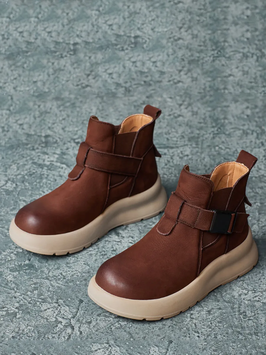 Women Winer Vintage Genuine Leather Platform Boots QM028 Infant Size 2 Rain Boots