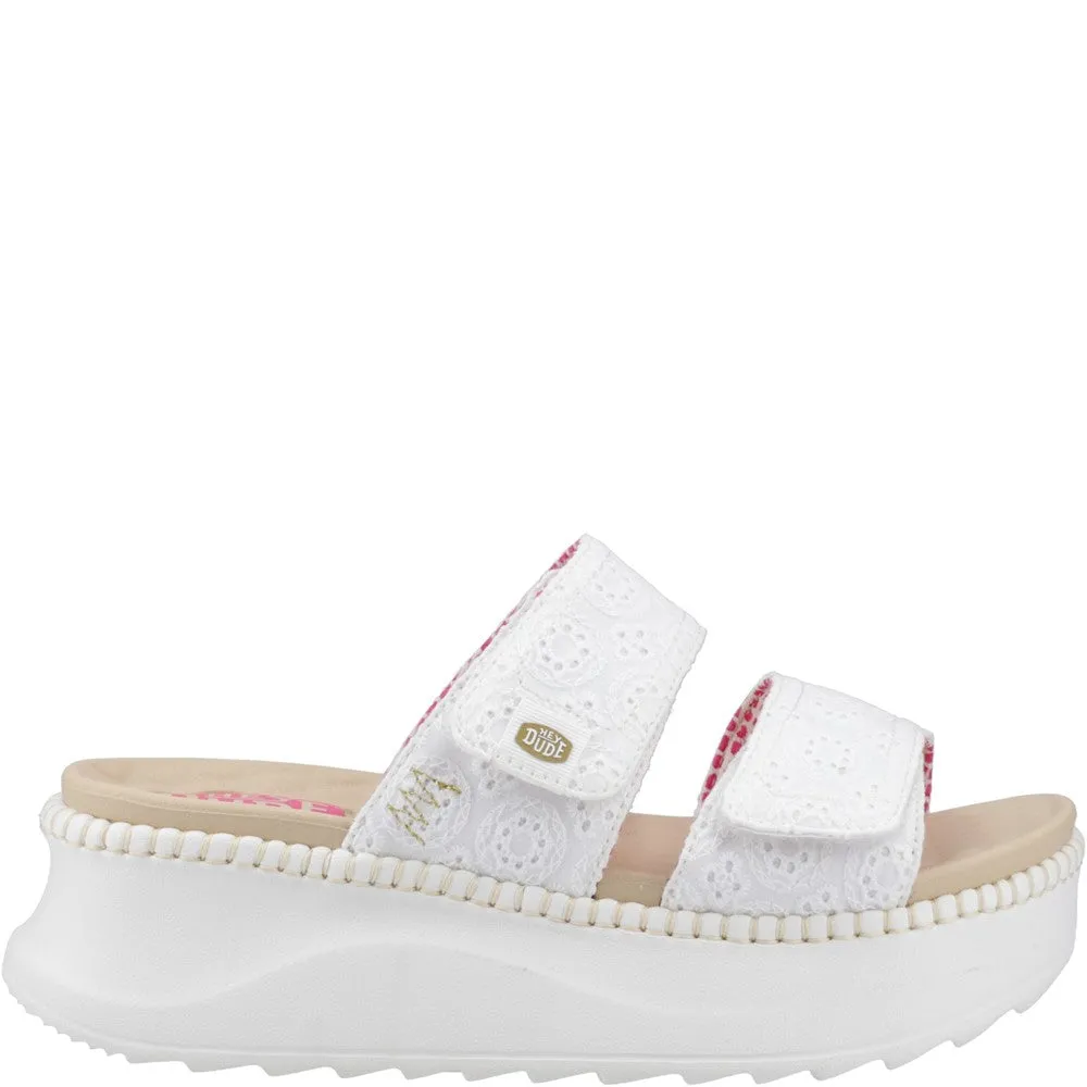 HEYDUDE Delray Slide Eyelet Sandal Gold Slides