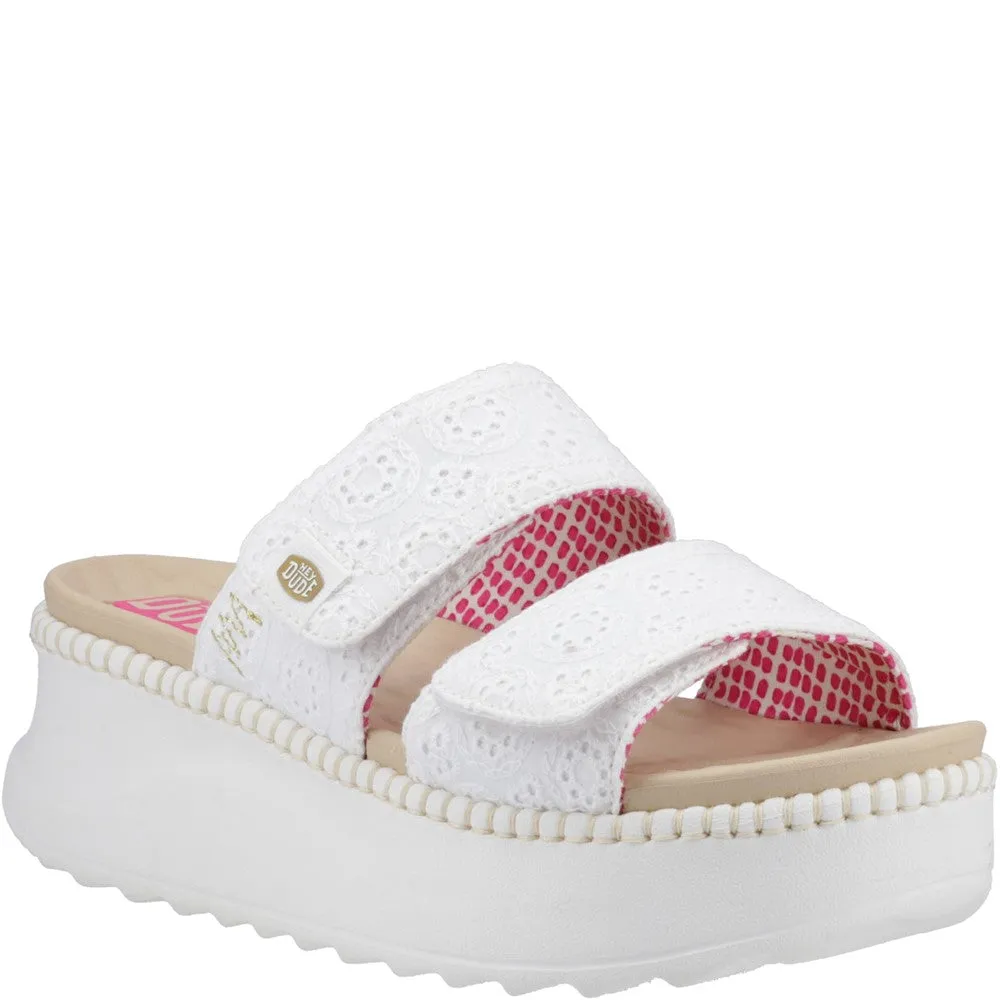 HEYDUDE Delray Slide Eyelet Sandal Pillows Of Slippers