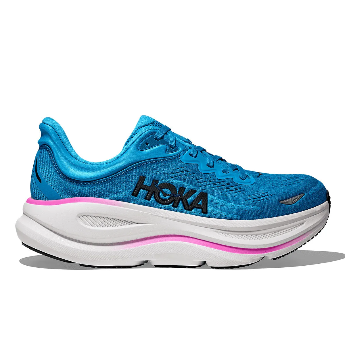 Hoka Bondi 9 Womens | Skyward Blue / Neon Fuchsia Do Shoes Make You Taller