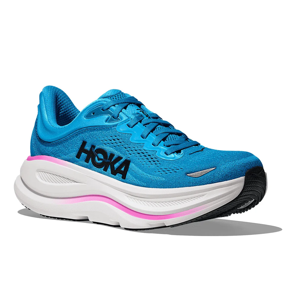 Hoka Bondi 9 Womens | Skyward Blue / Neon Fuchsia Shoes Birmingham
