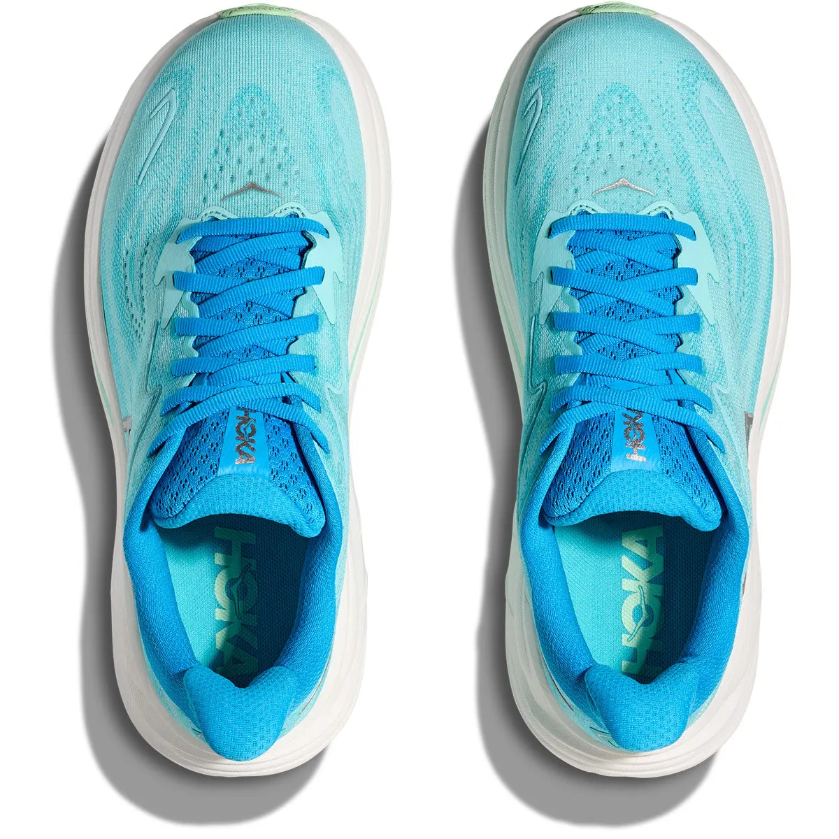 Shoes Brand Hoka Clifton 10 Wide Fit Running Shoes - Womens - Skyward Blue/Cielo Blue