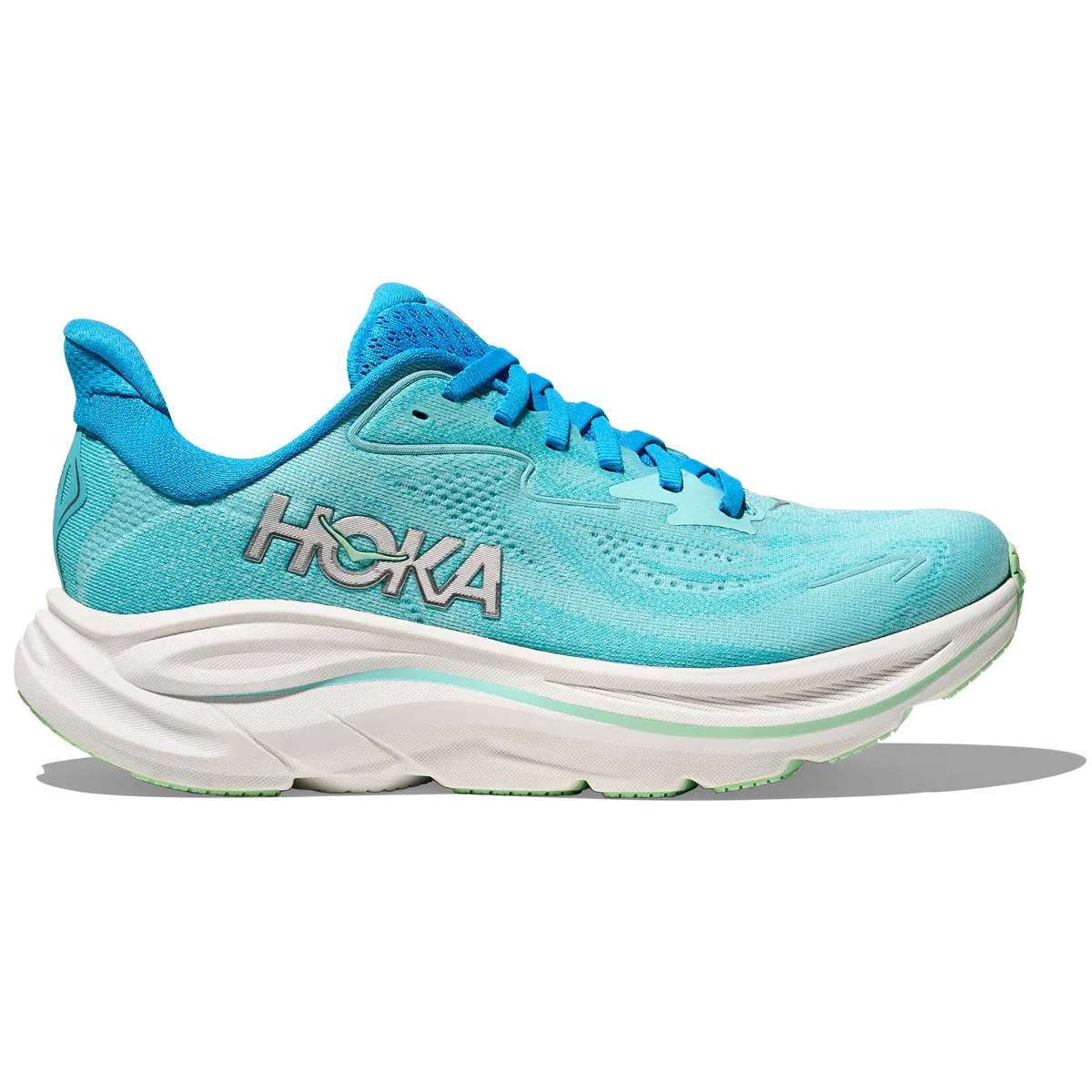 Hoka Clifton 10 Wide Fit Running Shoes - Womens - Skyward Blue/Cielo Blue Shoes Dsw
