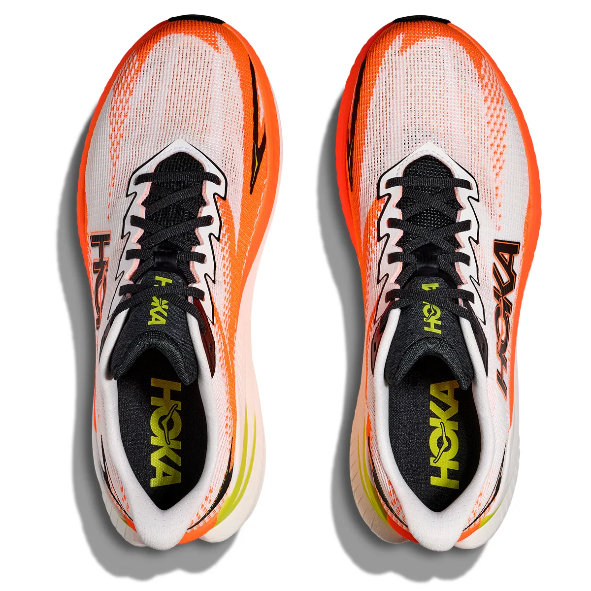 Carbon Plate Running Shoes For Training Hoka Mach X 3 Running Shoes - Mens - White/Neon Tangerine