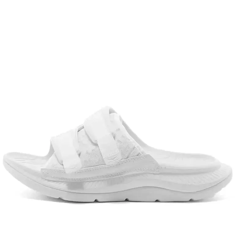 Hoka Unisex Ora Luxe Recovery Slides Ruby Slippers Oakleaf Hydrangea