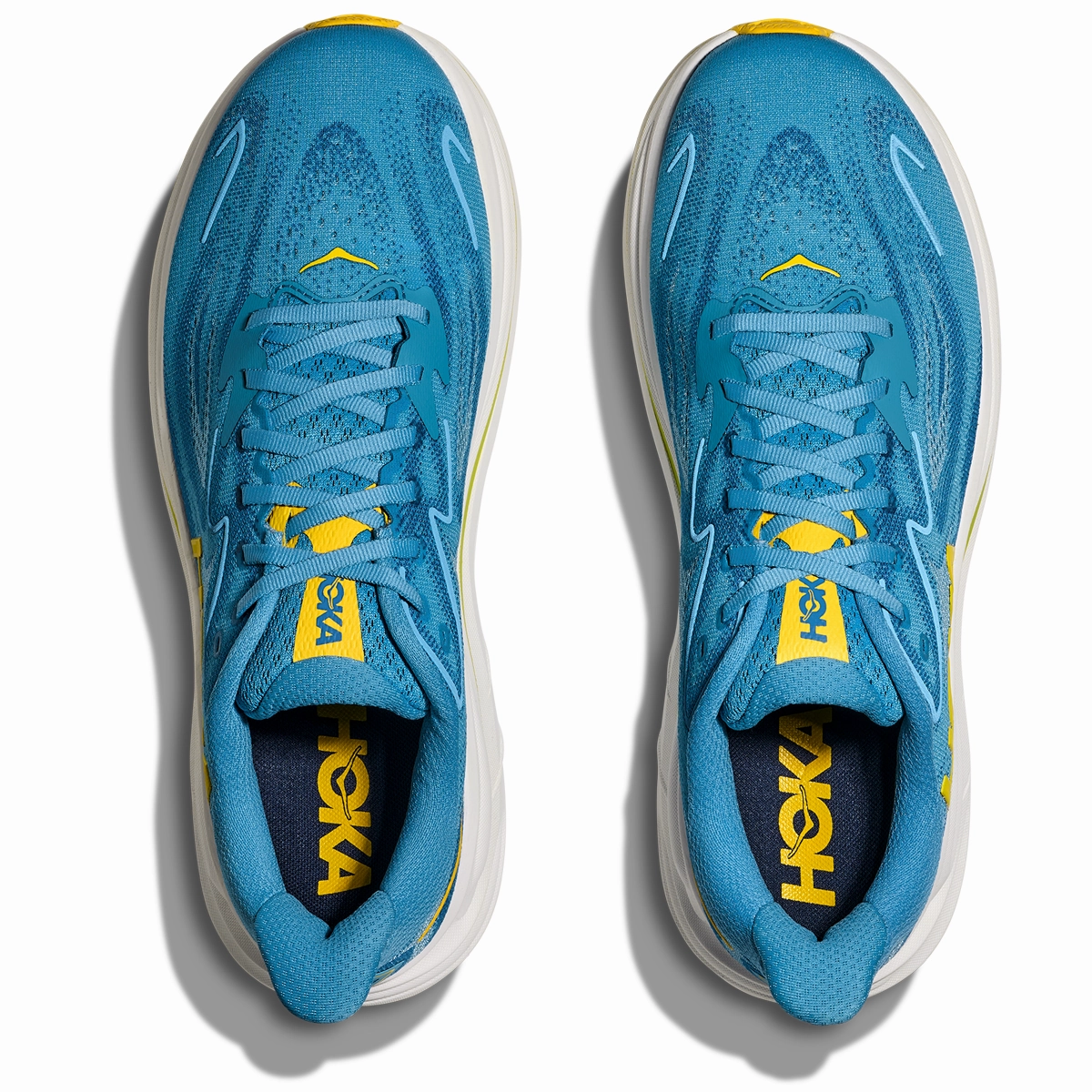 Shoe Carnival Shoes Hoka Clifton 10 Wide Fit Running Shoes - Mens - Alpine Blue/Foggy Night