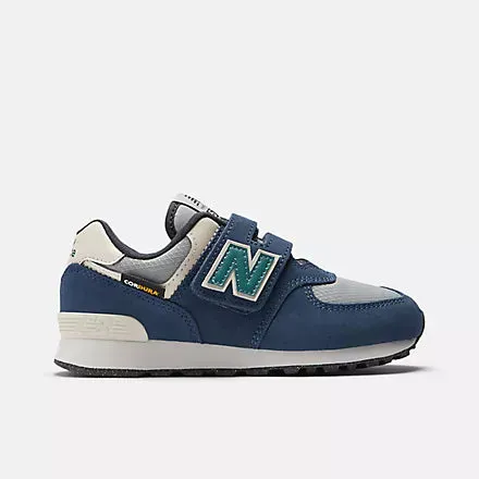 New Balance Kid's 574 Hook & Loop Navy/Grey Shoes New Balance Action Bronson Rosewater