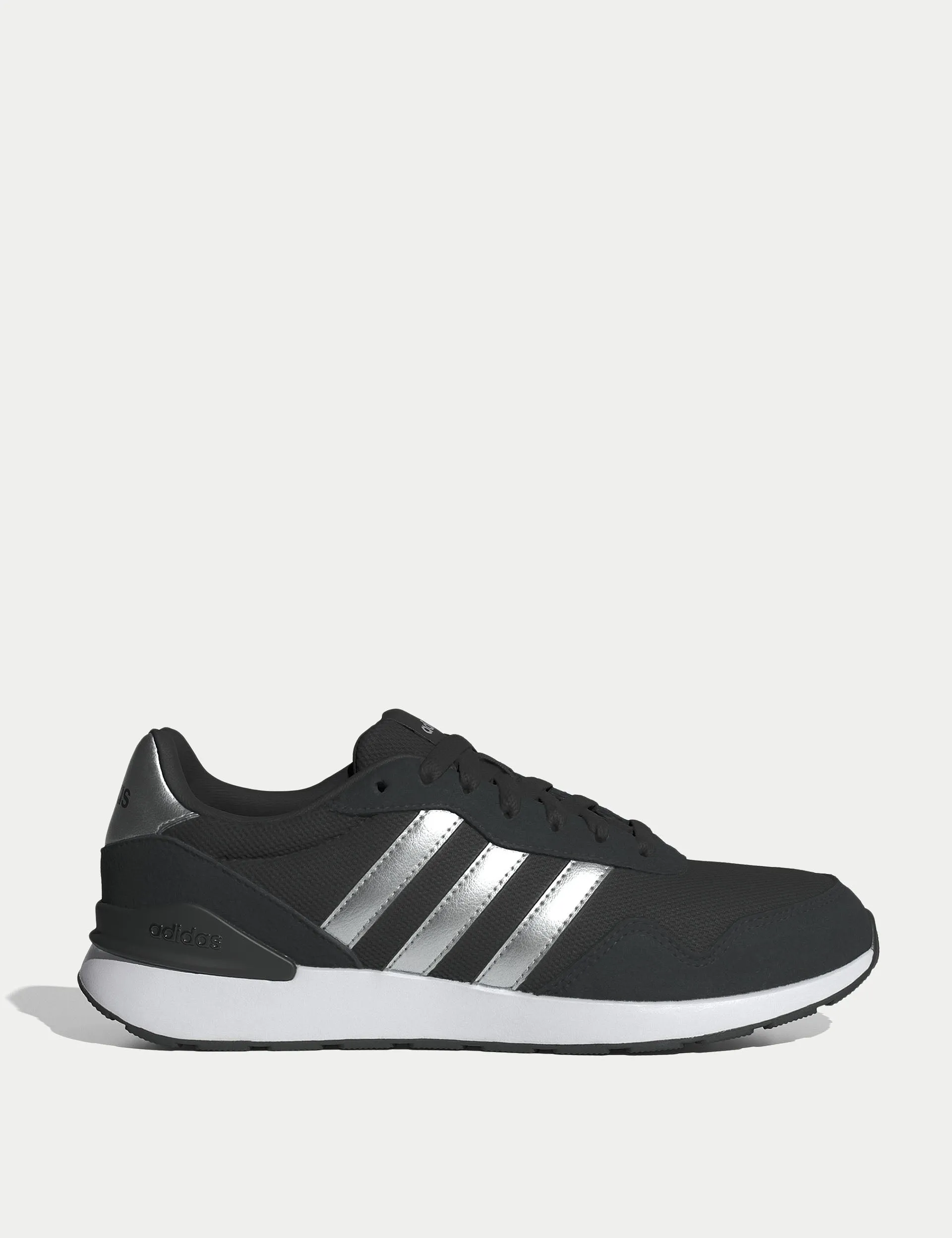 Adidas Without Laces Shoes Run 60S 4.0 Shoes - Core Black/Silver Metallic/Cloud White
