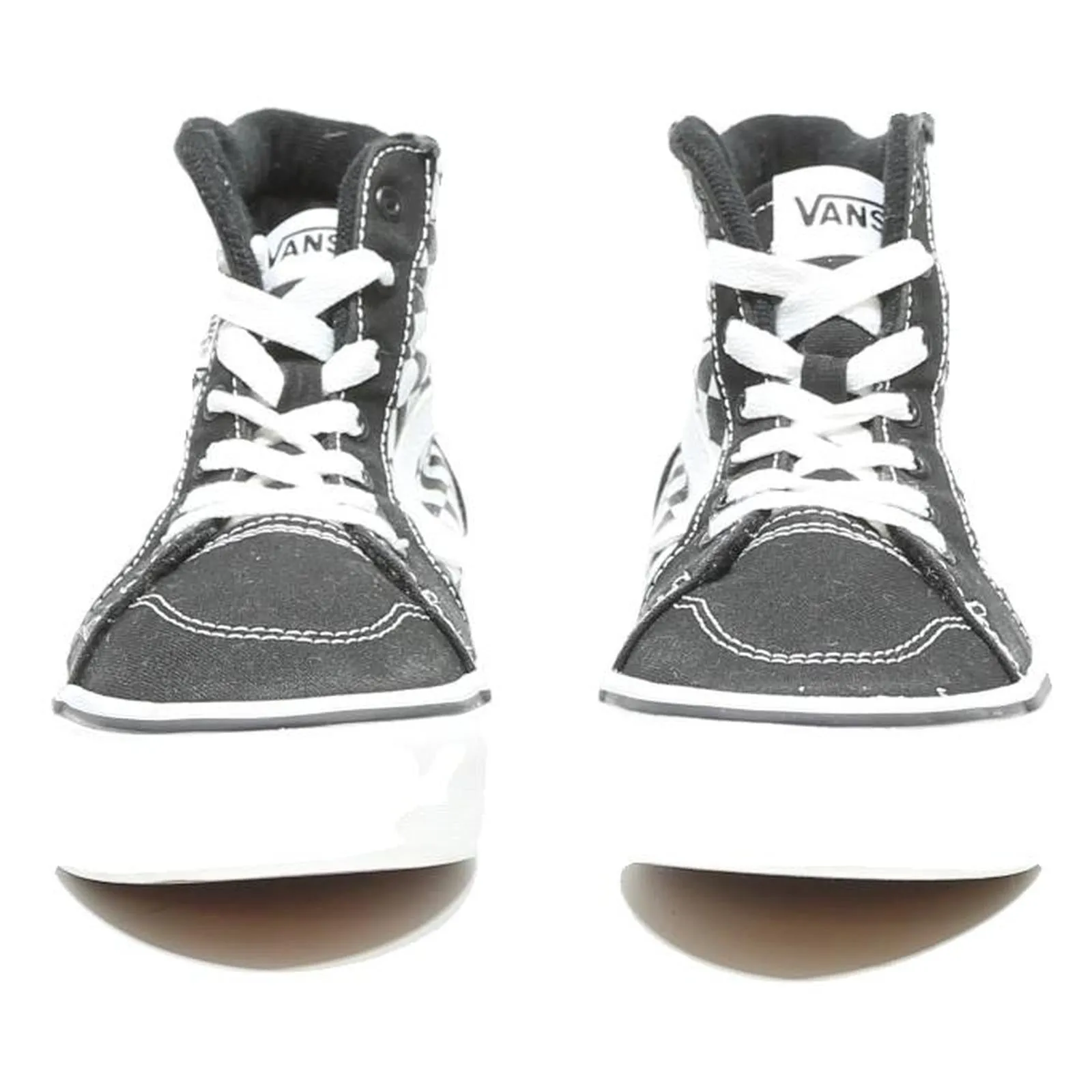 VANS Sk8-Hi Girls Lace-Up Trainers Black & White Canvas UK 3 Checkerboard Design Adidas By Stella Mccartney Pureboost Trainer Shoes