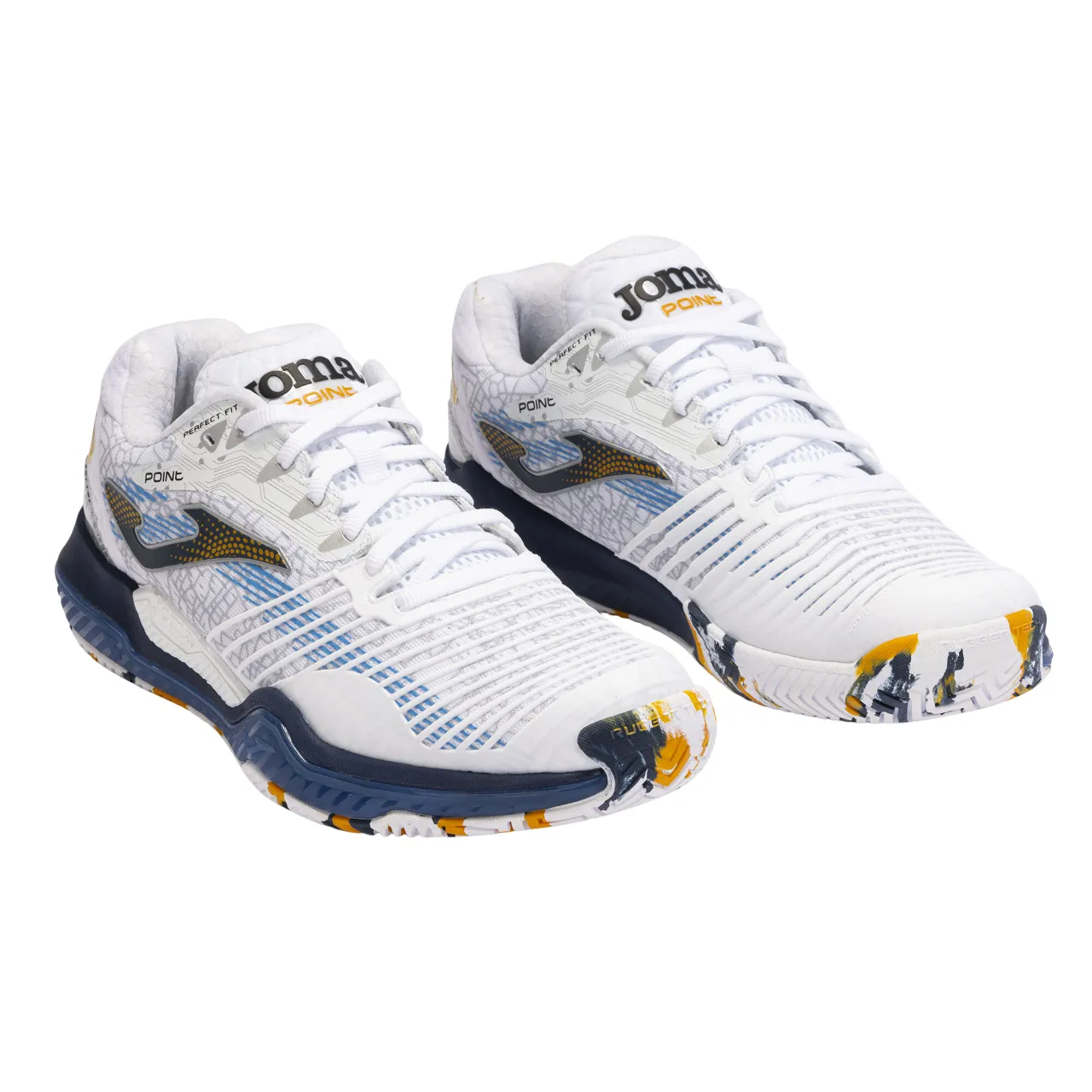 Joma scarpa da tennis da uomo Point Men Argilla 2402 bianco-blu Actual Tennis Shoes